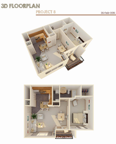 Floor plan for 1 bed, 1 bath, 789 sqft